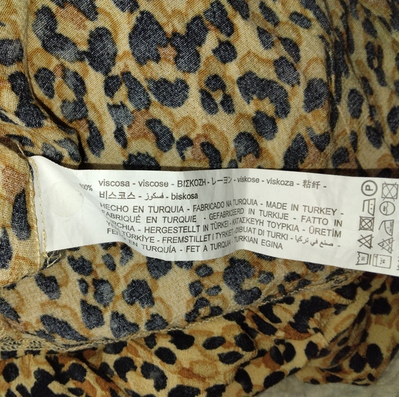 Zara Trf Collection Leopard Print Button Down Blouse Size XL - Picture 10 of 12